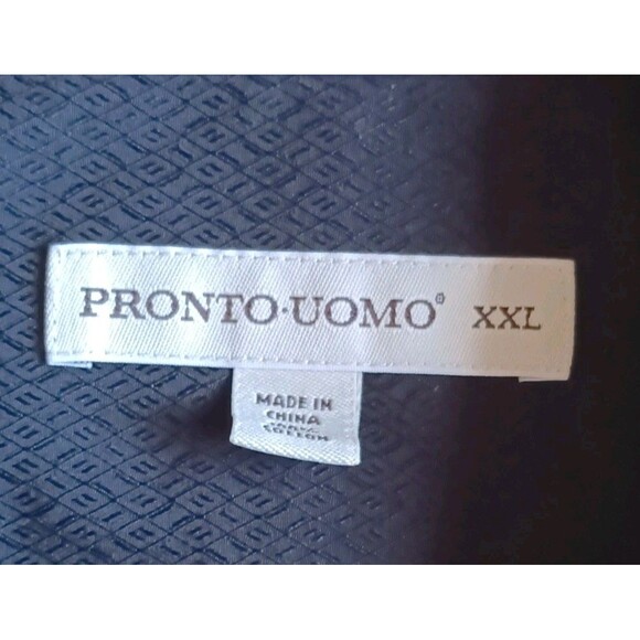 Pronto Uomo Button Up Shirt Men's Size 2XL Western Textured Print Black - Picture 3 of 9